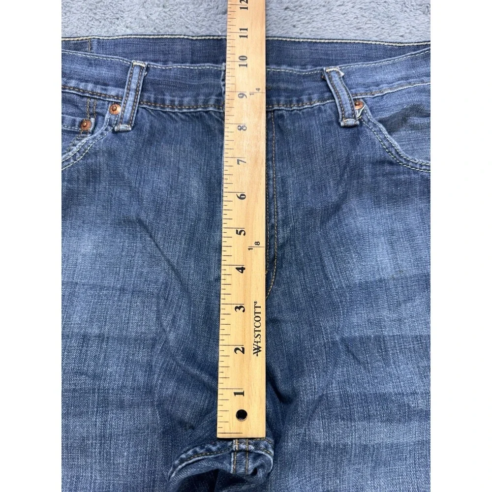 Levis 527 Jeans Men 36x32 Blue Slim Boot Distressed Whisker Denim Cowboy Western